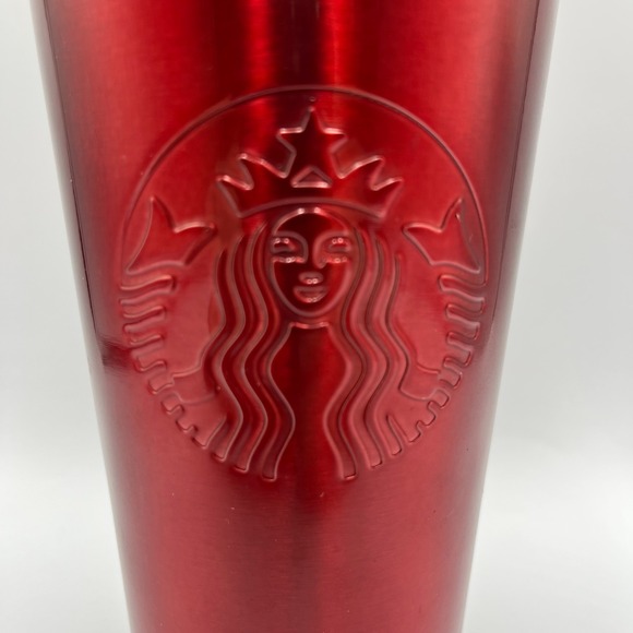 Starbucks Stainless Steel 16 oz Tumbler‎ Ruby Red with Silver Lid  & Straw Metal - Picture 2 of 16